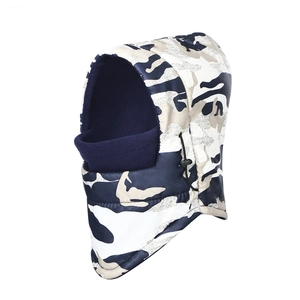 Camouflage Balaclava Hat Waterproof Windproof Fleece Lined Hooded Face Mask For Outdoor Cycling Skiing Unisex