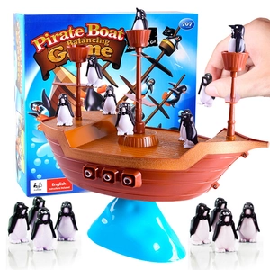 Gioco di Equilibrio Barca Pirata Pinguino Plastica ABS Gioco da Tavolo Educativo per Bambini Festa in Famiglia Gioco Interattivo