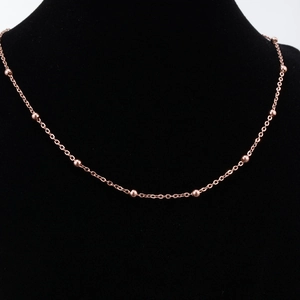 Minimalist Titanium Steel Bead Necklace For Women Rose Gold Plated Elegant Satellite Chain Short Jewelry Gift For Girlfriend