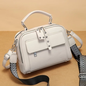 Borsa A Tracolla Da Donna Pelle PU Trama Litchi Tracolla Larga Tasche Multiple Borsa A Mano Per Uso Quotidiano