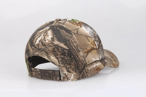 Quick-dry camouflage baseball cap with jungle leaf pattern and adjustable velcro strap back