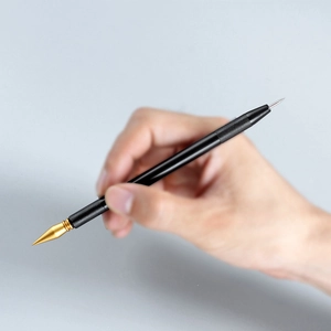 Dual-tip scratch drawing pen with knurled non-slip handle for city nightscape art