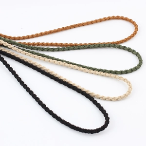 Braided suede waist cords for Hanfu dress in brown, army green, beige, and black colors