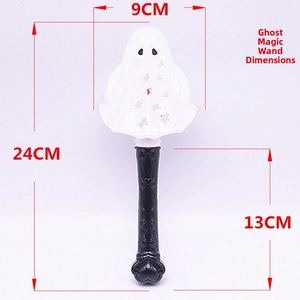 Detailed dimension guide for glowing ghost magic wand Halloween toy 24cm height