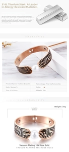 Détail du bracelet en titane or rose avec perle, motif zèbre et ses dimensions
