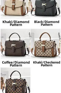 Collage showing various textures and colors of stylish large capacity women's crossbody bags