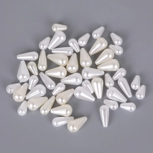 Teardrop Imitation Artificial Pearl ABS Beads Perforated Loose Beads For DIY Jewelry Making Crafting Earrings Hair Accessories