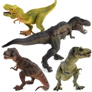 Set of four realistic Tyrannosaurus Rex dinosaur figures with detailed skin textures