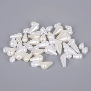 Creamy white teardrop ABS imitation pearl beads for DIY jewelry and hair accessories