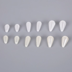Waterdrop shape ABS faux pearls in white and cream white for DIY jewelry making