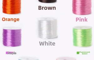 0.7mm elastic cord assortment in various colors on white spools for DIY jewelry making