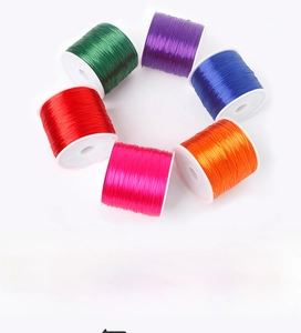 Detailed set of 7 colorful 0.7mm elastic beading cords for DIY bracelet jewelry making