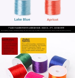 0.7mm elastic crystal cord rolls for DIY jewelry in multiple vibrant assorted colors