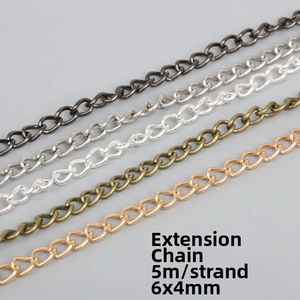 5m DIY metal extension chains in gold, silver and bronze for jewelry making