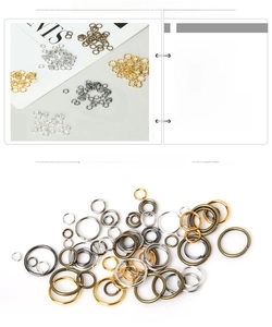 Detailed view of assorted multi-color iron jump rings for DIY jewelry craft projects