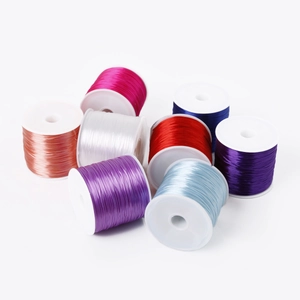 0.7mm flat elastic crystal cord rolls for DIY jewelry beading in various colors