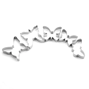 5-piece stainless steel butterfly cookie cutter set for Easter baking and cake decoration