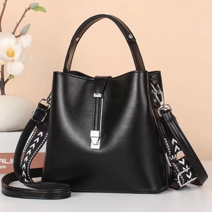Dames Mode PU Lederen Emmertas Minimalistische Schoudertas Crossbodytas Met Brede Geometrische Band Zilveren Slot Handtas