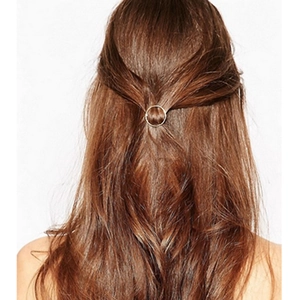 Minimalist Geometric Circular Hair Clip Alloy Metallic Side Slide Hairpin For Women Elegant Hair Accessories
