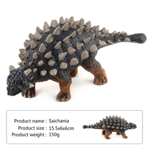 Realistic Saichania dinosaur toy model with armor spikes and tail club details