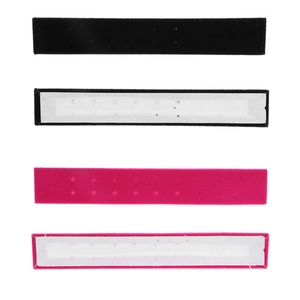 L-shaped velvet jewelry display strips with 24 holes for earrings in black and rose red