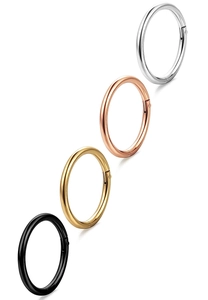 Minimalist 316 stainless steel cartilage earrings in silver, rose gold, gold and black finish