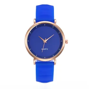 Detailed macro view of the blue silicone watch strap with stylish wave pattern texture