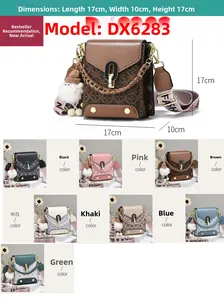 Vertical mini crossbody bag with classic floral pattern and wide fashion strap details