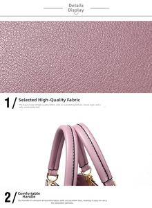 Detail of soft lotus pink PU leather texture and rounded handles on shoulder bag
