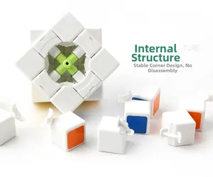 Internal structure of speed cube showing stable cross-axis and durable design