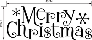 Sticker mural Merry Christmas pour vitrine mesurant 43cm de large et 17cm de haut