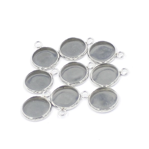 Round Bezel Pendant Trays Stainless Steel Polished Blank Base DIY Jewelry Making Findings Components Cabochon Settings For Necklaces