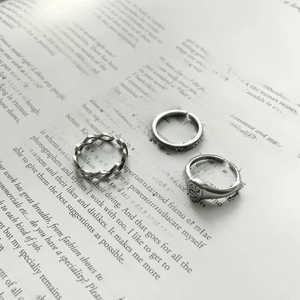 Vintage Style Open Rings 925 Sterling Silver Adjustable Retro Geometric Wave Square Signet Jewelry For Women