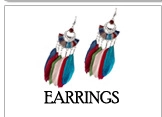Detail shot of bohemian layered fringe earrings with colorful leaf tassels in multiple hues