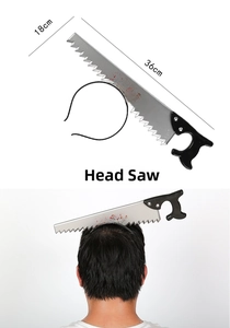 Horror saw headband for Halloween with fake blood details and 36cm size measurements