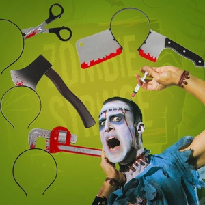 Halloween bloody headpiece headband set with assorted horror prop styles for party cosplay