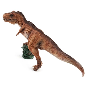 Realistic brown T-Rex dinosaur model with detailed skin texture on a white background