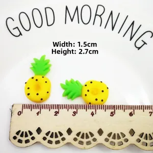 Detail of 2.7cm yellow resin pineapple charms for DIY phone case and crafts decoration