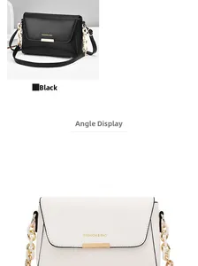 Detail of matte leather crossbody bags with gold chain straps and magnetic metal closure