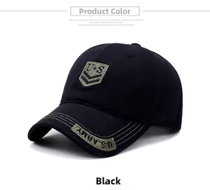 Détails de la casquette de baseball camouflage noire avec broderie du bouclier U.S. Army