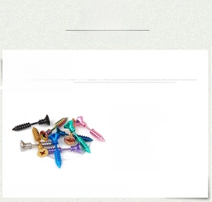Detailed specs of screw-shaped titanium steel ear studs in multiple metallic colors