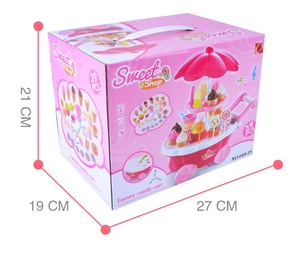 Vue détaillée du coffret de jeu chariot à bonbons 39 pièces avec sons et lumières