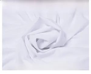 Close-up of premium white knit fabric texture with soft drapes for high-quality swimwear
