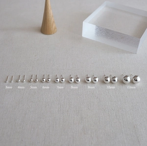 Polished 925 sterling silver ball stud earrings in sizes from 3mm to 12mm