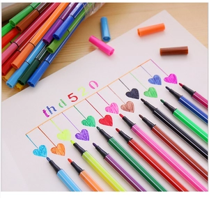 Colorful watercolor marker pens set for kids drawing and school stationery supplies.