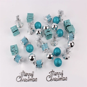 Christmas Tree Ornaments Hanging Decoration Plastic Ball Bell Drum Gift Box Merry Christmas Sign Holiday Home Decor