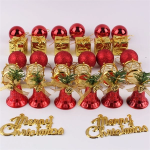 Lake blue Christmas tree ornament set including glitter balls and festive pendants