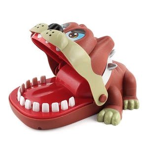 Funny Dog Biting Hand Toy Plastic Mechanical Prank Game For Kids Party Desk Tabletop Toy Novelty Cartoon Animal
