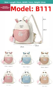 Détails du sac à dos en tissu Oxford avec oreilles de lapin, broderie et dimensions