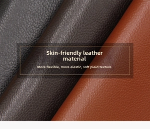 Detail of soft litchi-textured PU leather showing high flexibility and skin-friendly texture